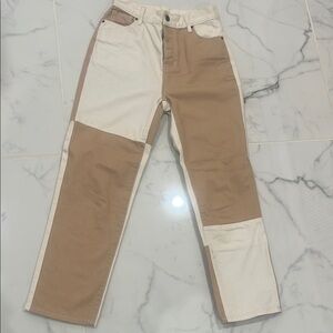 Pacsun Two-Tone Patchwork Straight Leg  Pants